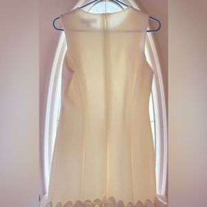 White Ruffle Hem Midi Dress